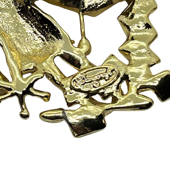 Brooch Lapel Pin TGIF Computer Overworked Career 19902 Gold Tone Danecraft Women - Picture 8 of 16